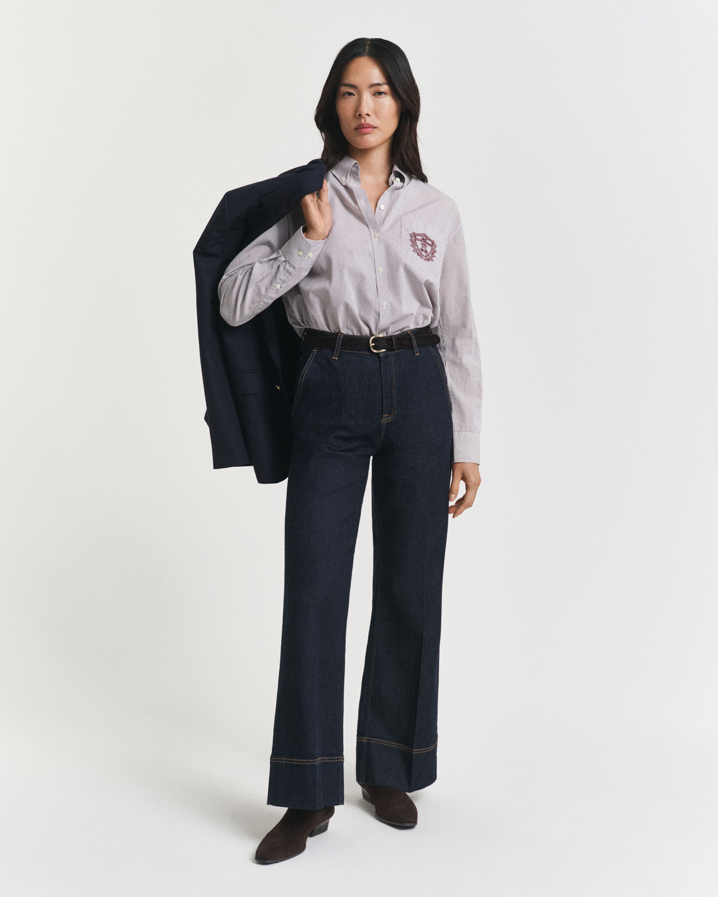 Relaxed fit klassisk poplinskjorta med tryck