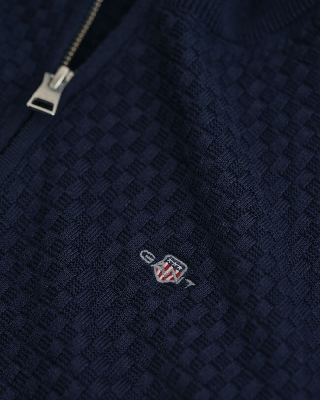 Teens tr&ouml;ja med half-zip och mikrostruktur