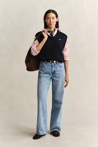 Relaxed fit klassisk randig poplinskjorta