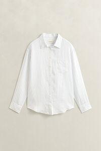 Relaxed fit randig linneskjorta