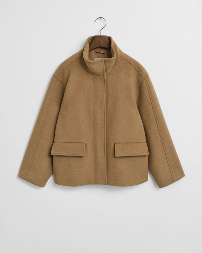 Kort yllejacka med dragkedja