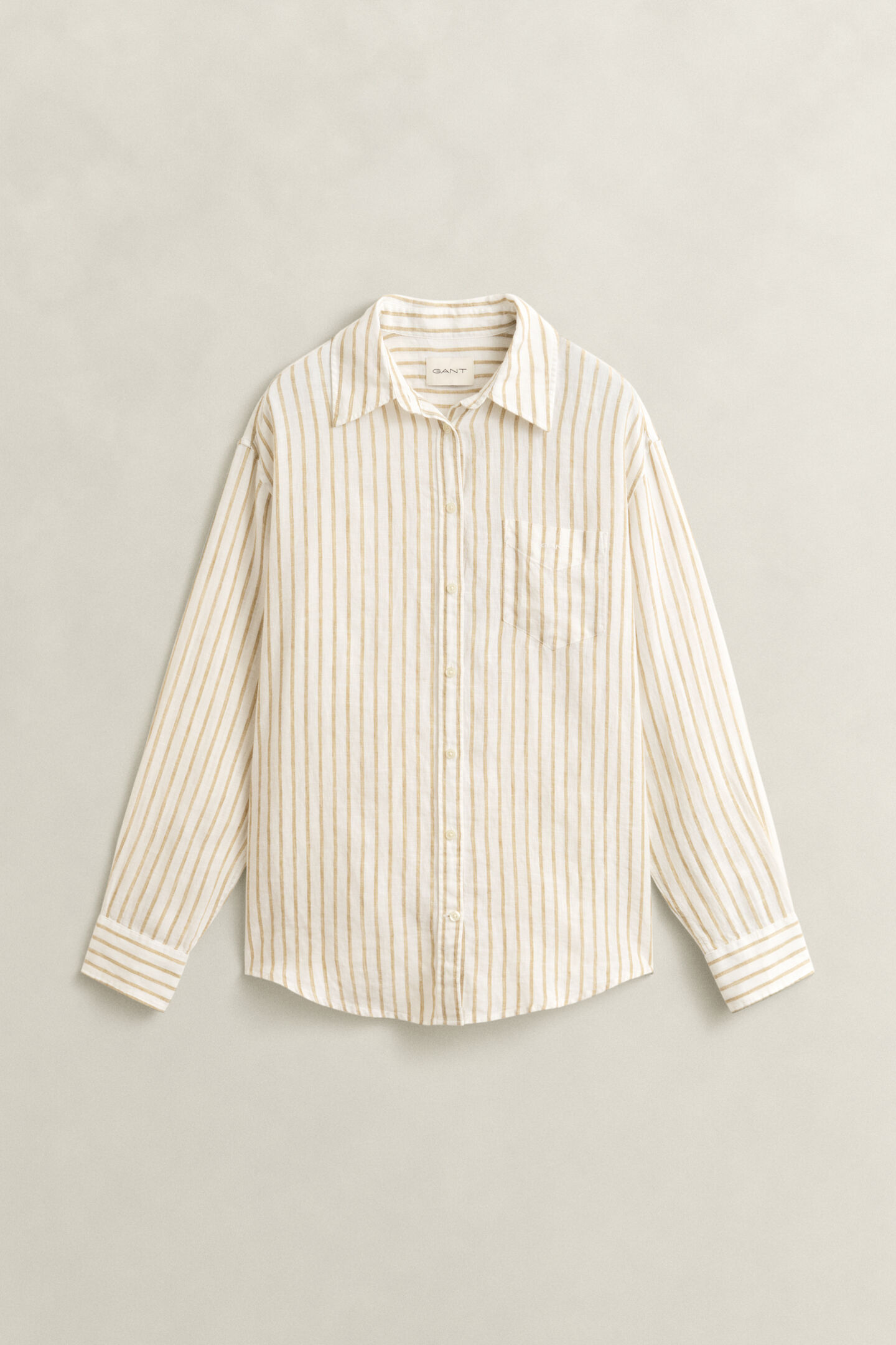 Relaxed fit randig linneskjorta