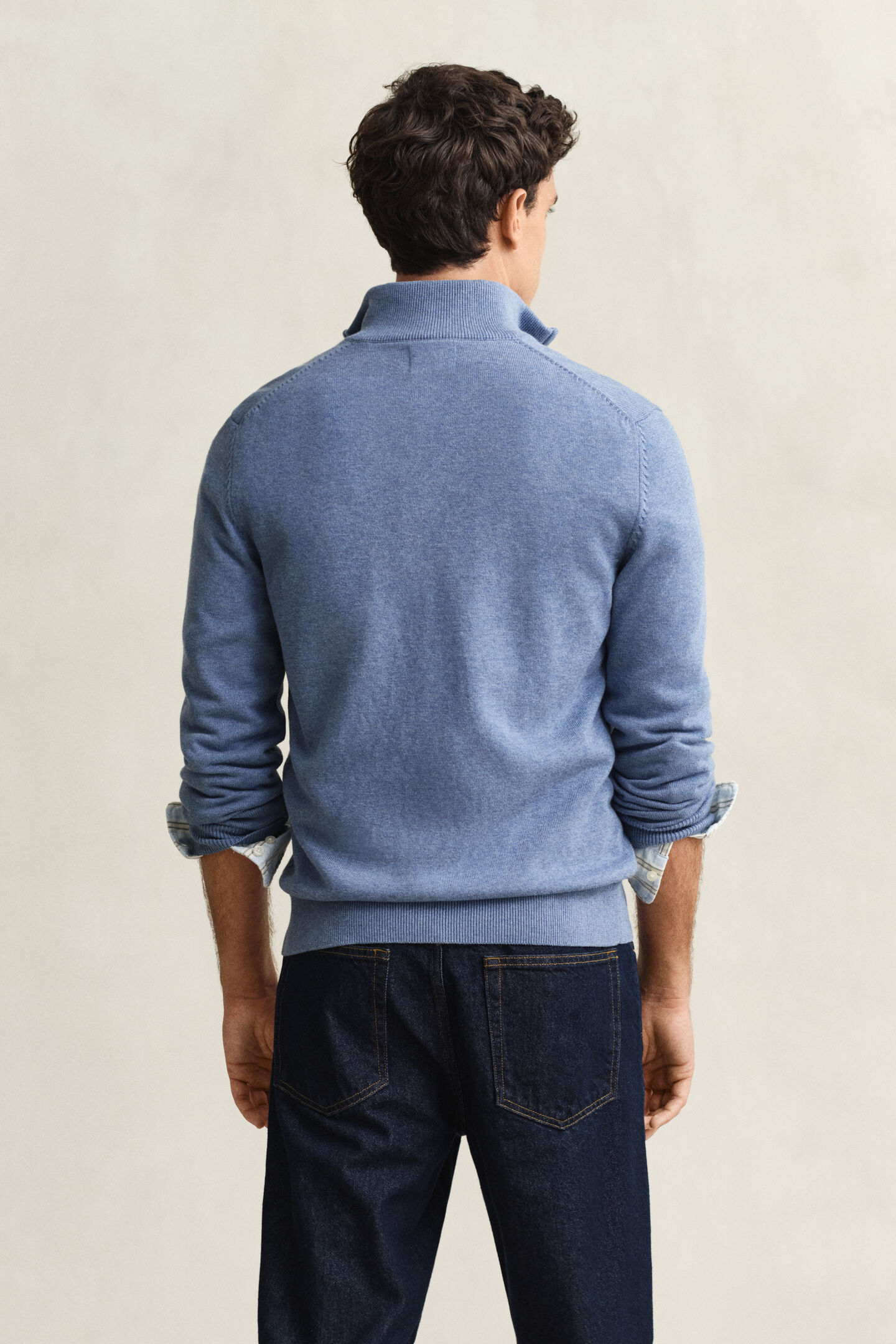 Casual Cotton kofta med dragkedja