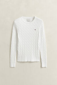 Kabelstickad tr&ouml;ja med rund hals