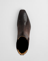 Bassotte l&auml;derboots med krokodileffekt