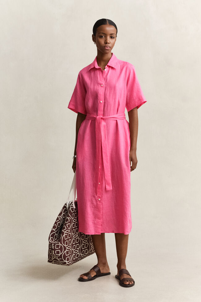 Skjortkl&auml;nning i linne