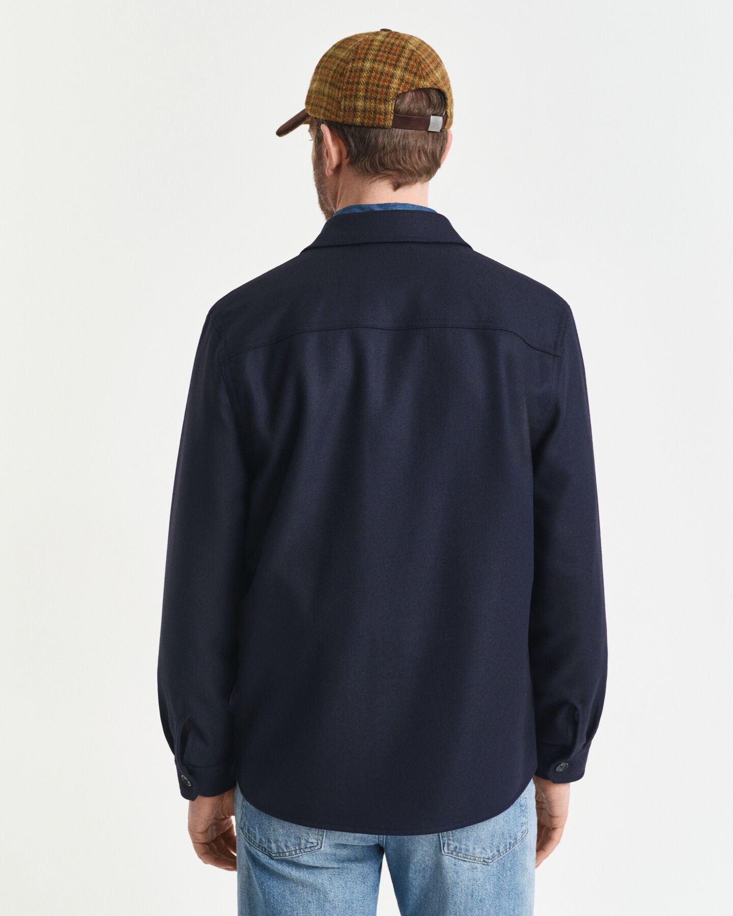 Regular fit skjortjacka i ullblandning