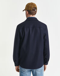 Regular fit skjortjacka i ullblandning