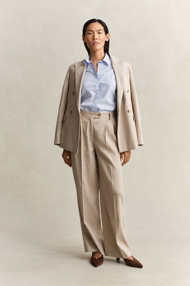 Slim fit poplinskjorta