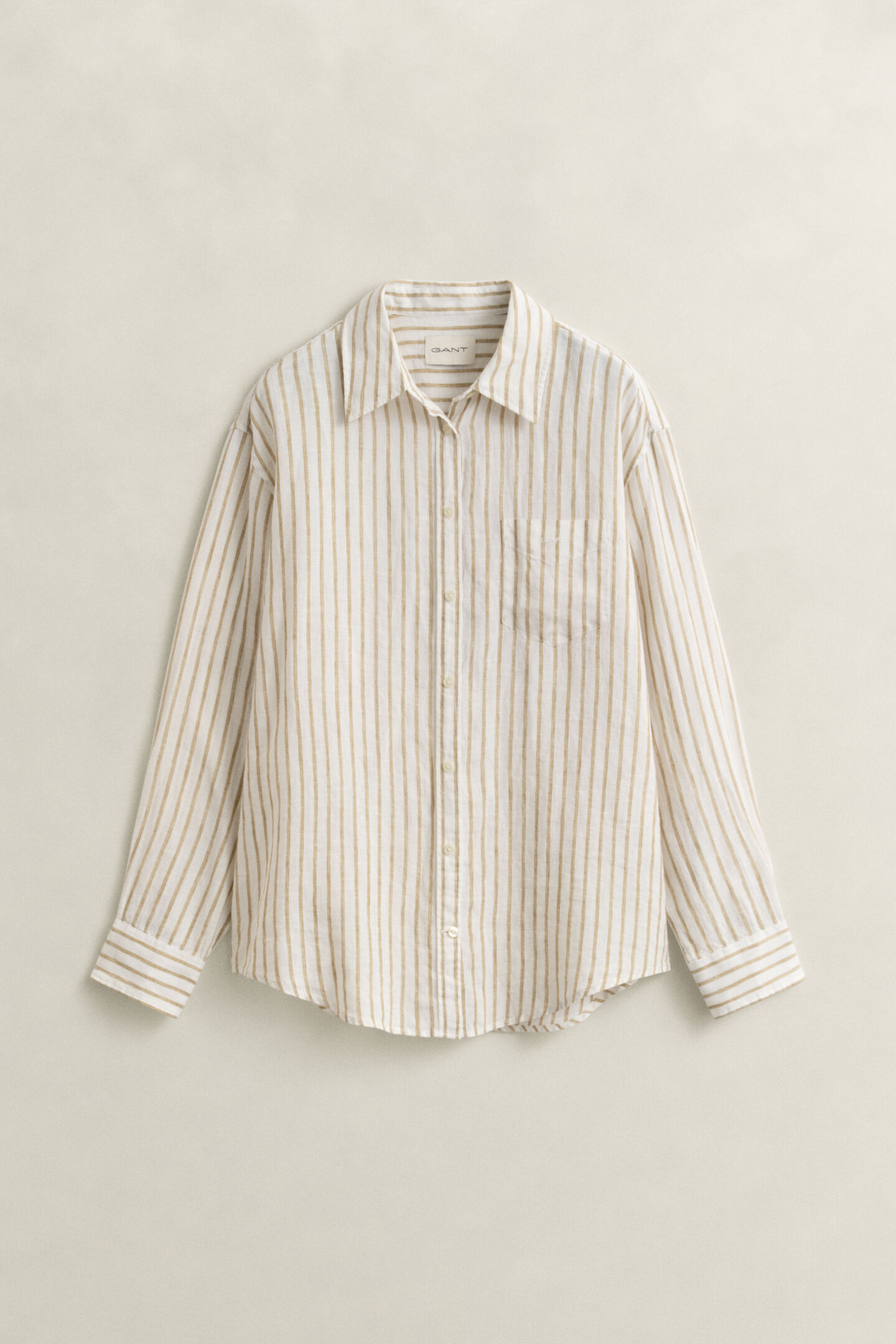 Relaxed fit randig linneskjorta