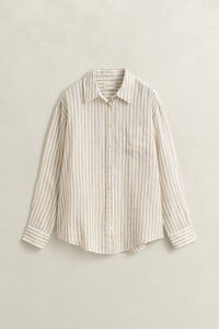 Relaxed fit randig linneskjorta