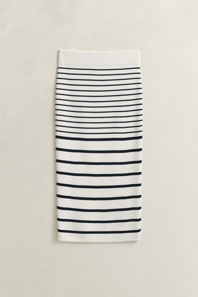 Randig stickad pennkjol