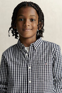 Teen Boys ginghamv&auml;vd poplinskjorta