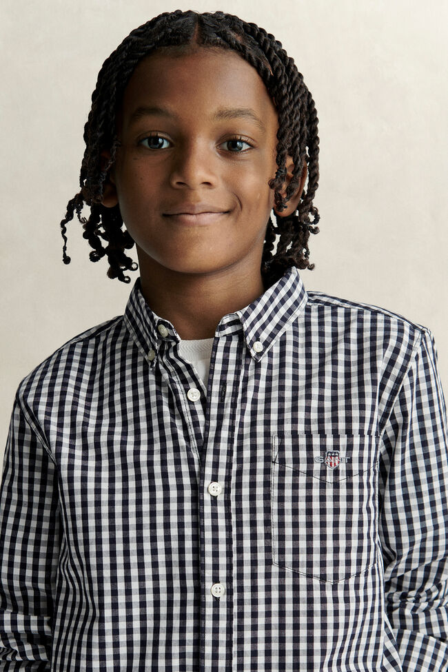 Teen Boys ginghamv&auml;vd poplinskjorta