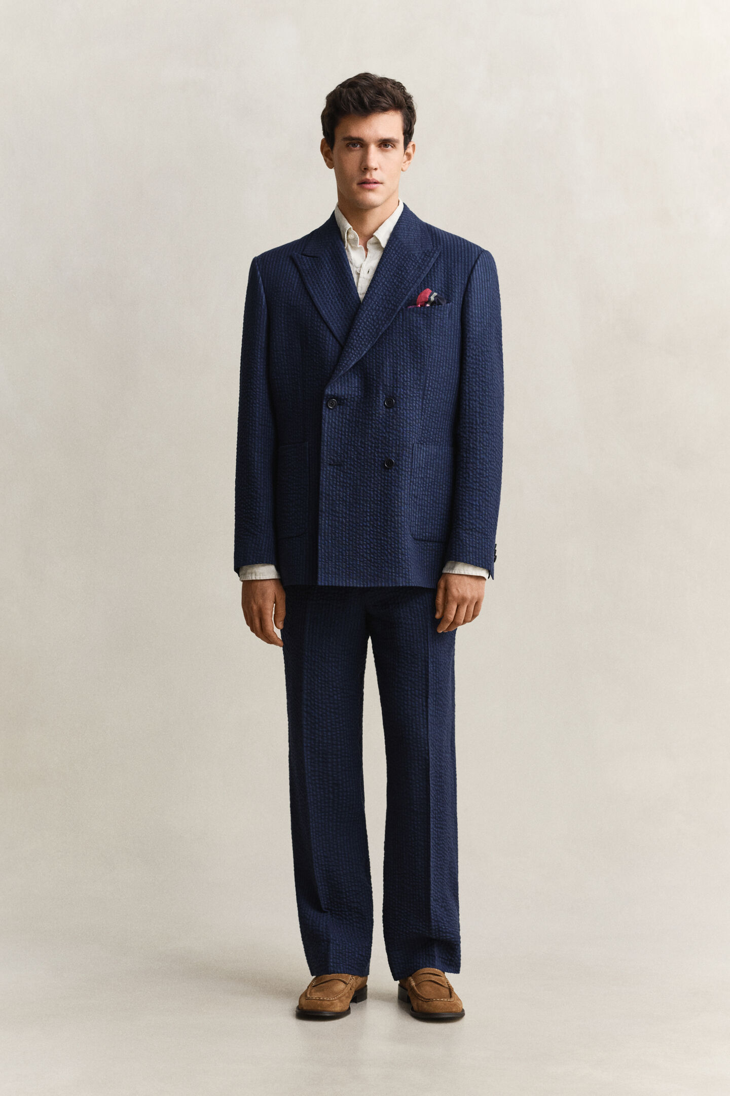 Indigof&auml;rgad kavaj i b&auml;ckeb&ouml;lja