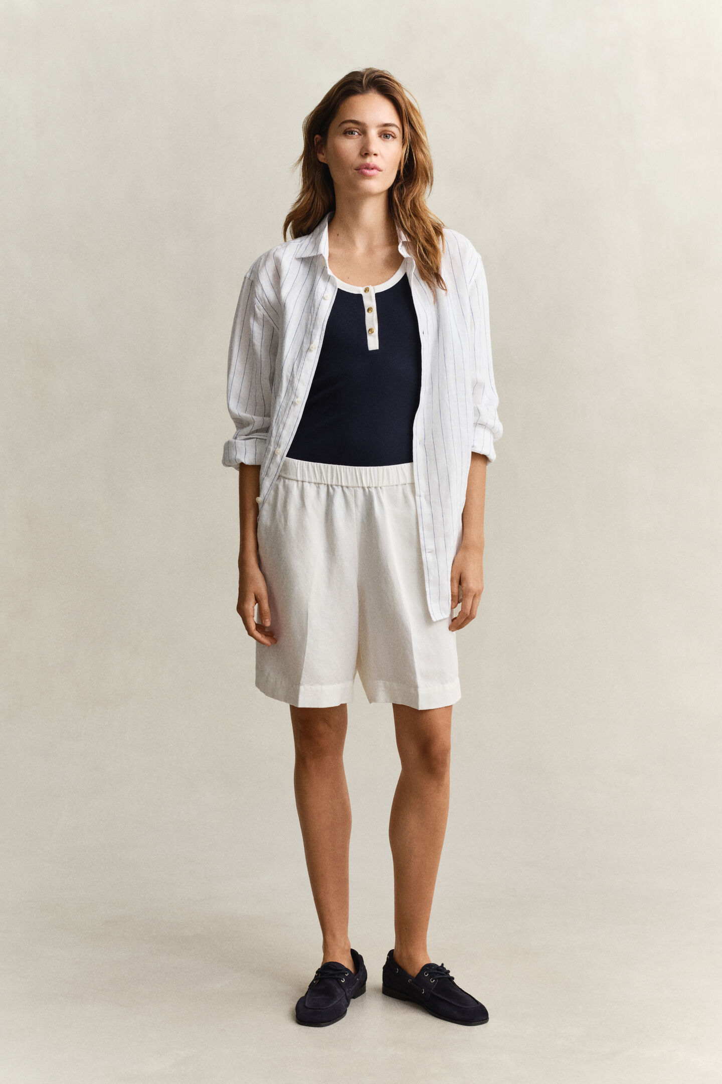 Shorts i linneblandning