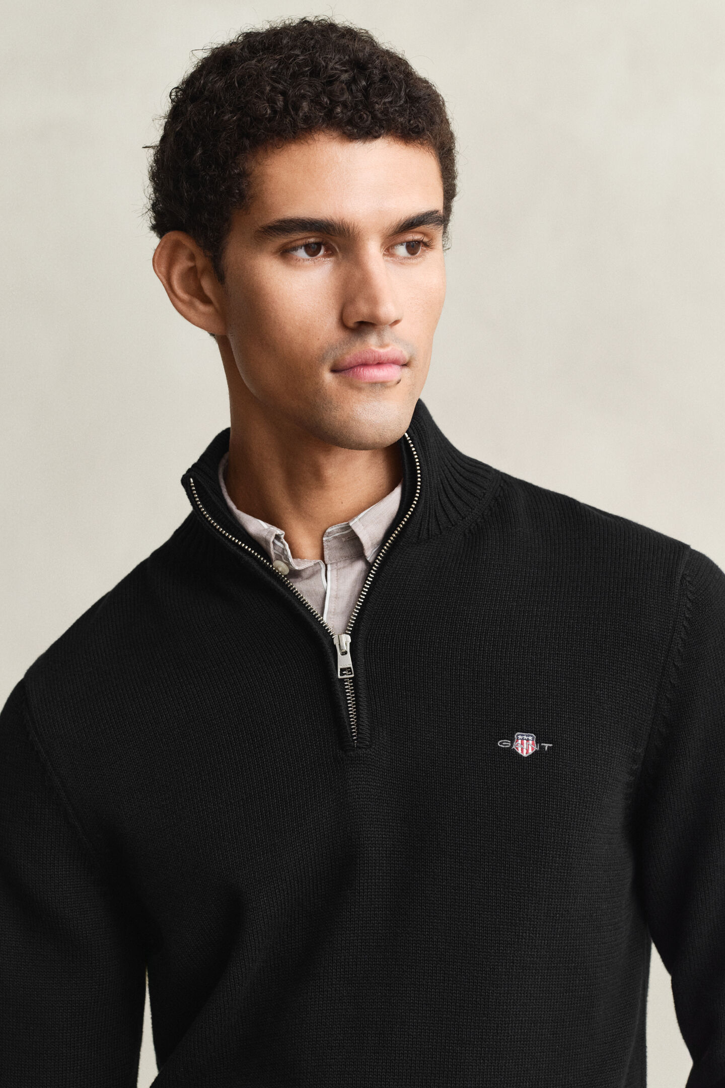 Casual Cotton tr&ouml;ja med dragkedja vid hals&ouml;ppningen