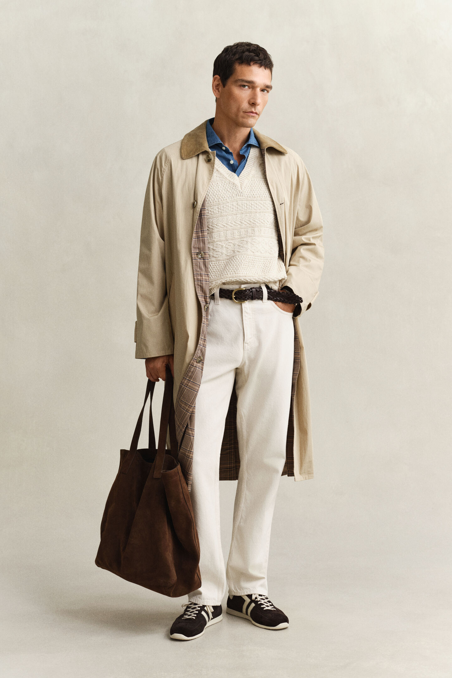 V&auml;st i bomullsblandning med struktur