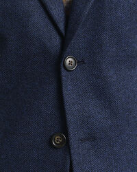 Slim fit kostymkavaj i flanell med fiskbensm&ouml;nster