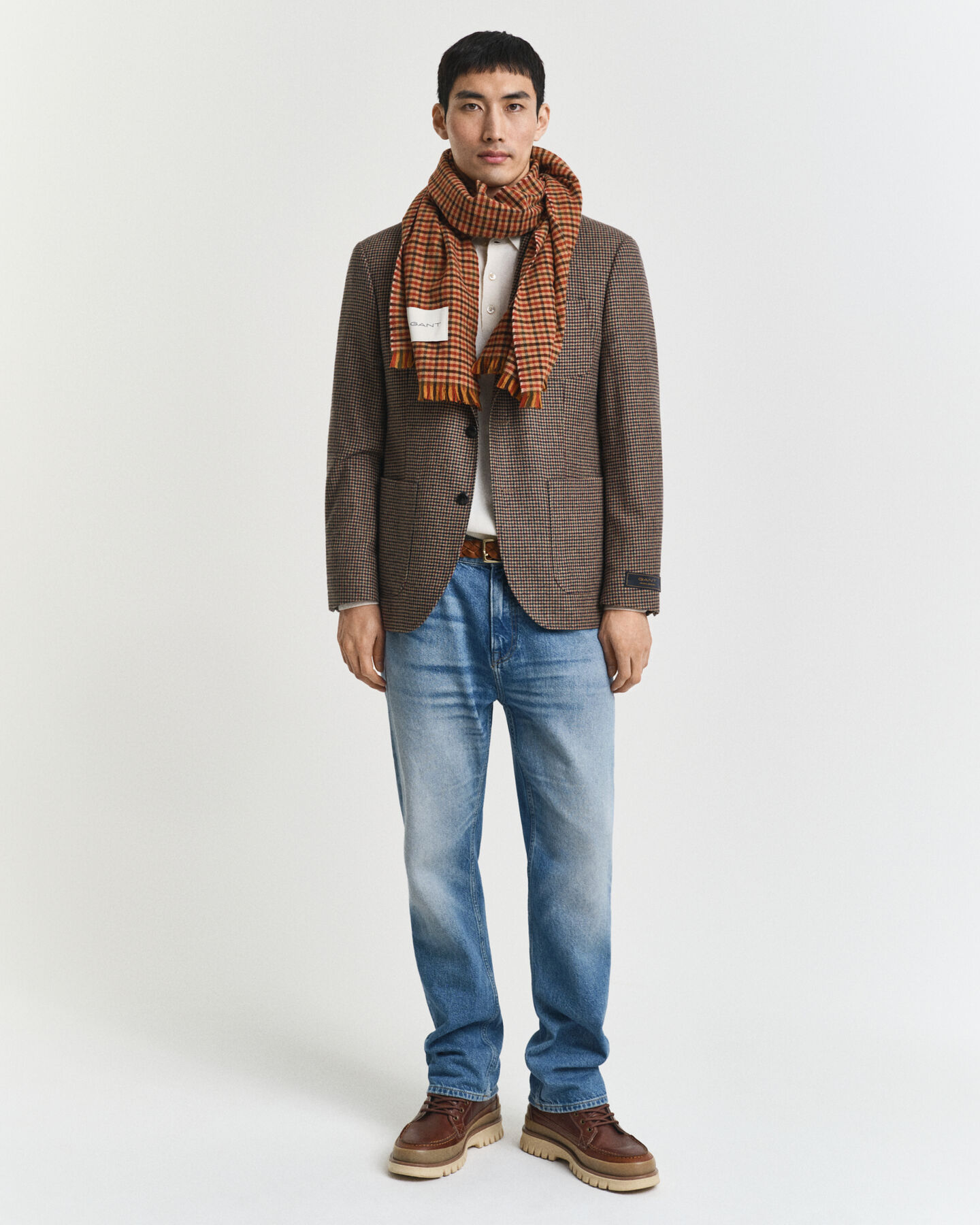 Slim fit hundtandsm&ouml;nstrad rutig kavaj