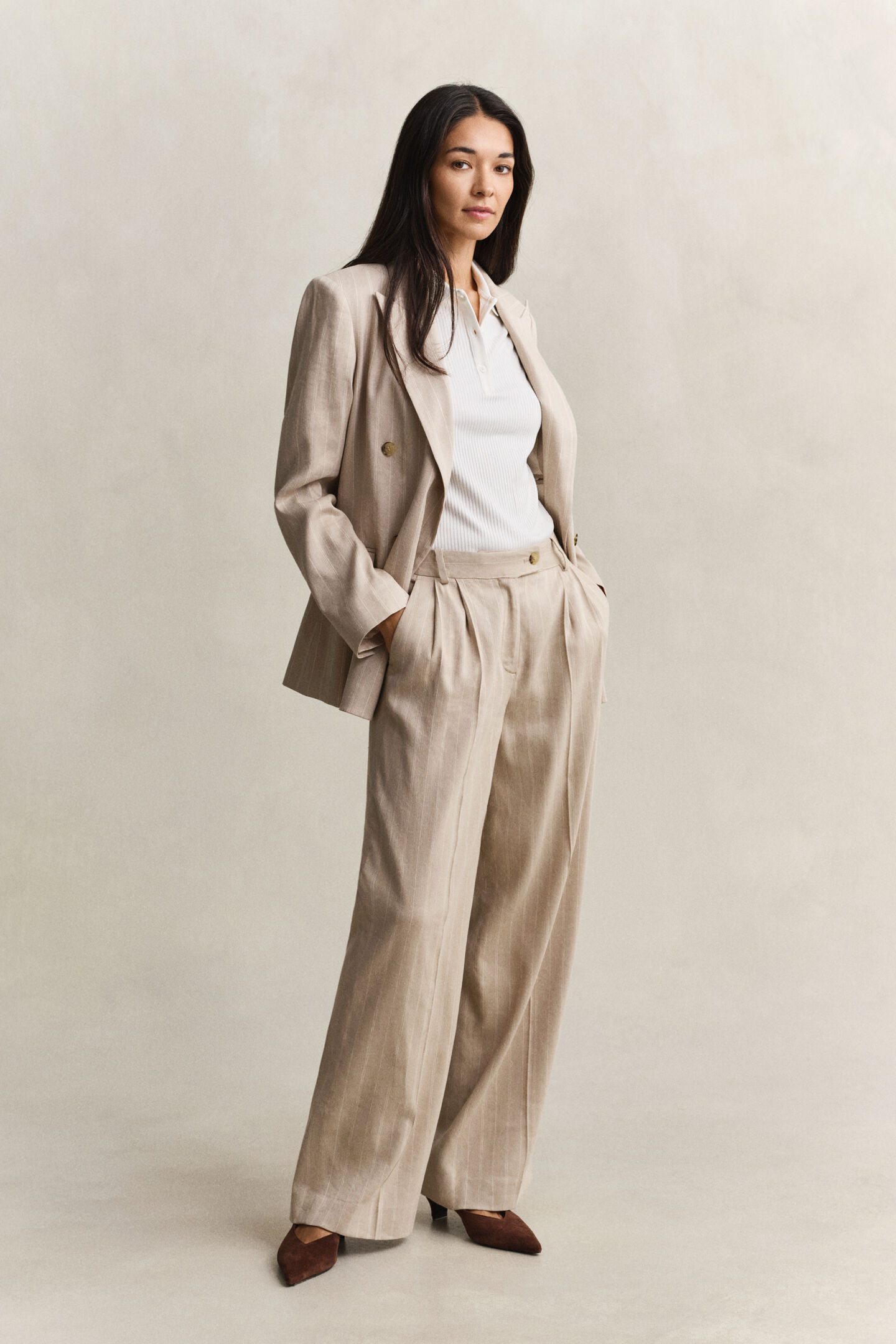 Ribbstickad pik&eacute;tr&ouml;ja