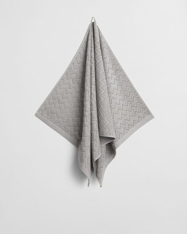 Jacquardv&auml;vd fiskbensm&ouml;nstrad handduk 70 x 140