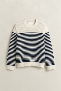 Randig tr&ouml;ja med rund halsringning