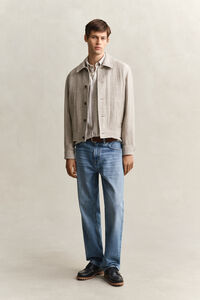 Randig skjorta i linneblandning