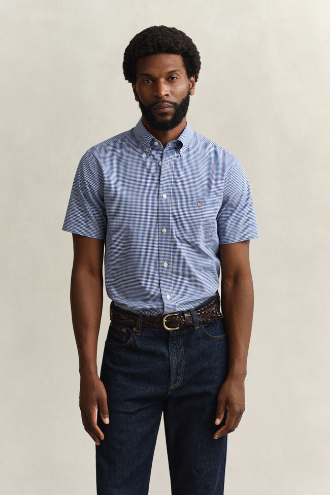 Gingham Classic Poplin Short Sleeve Shirt