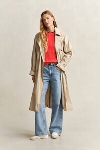 Kabelstickad tr&ouml;ja med rund hals