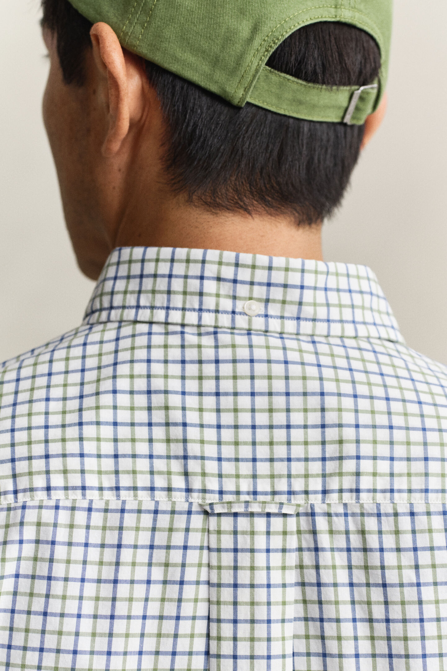 Klassisk rutig poplinskjorta