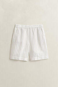 Randiga shorts i linneblandning