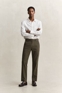 Kritstrecksrandiga kostymbyxor