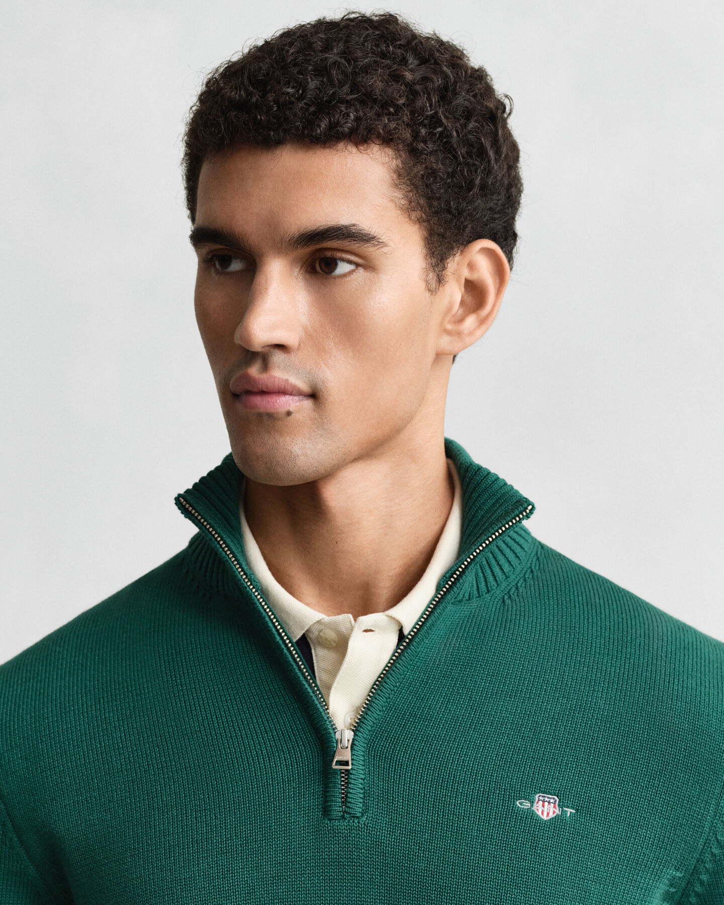 Casual Cotton tr&ouml;ja med dragkedja vid hals&ouml;ppningen