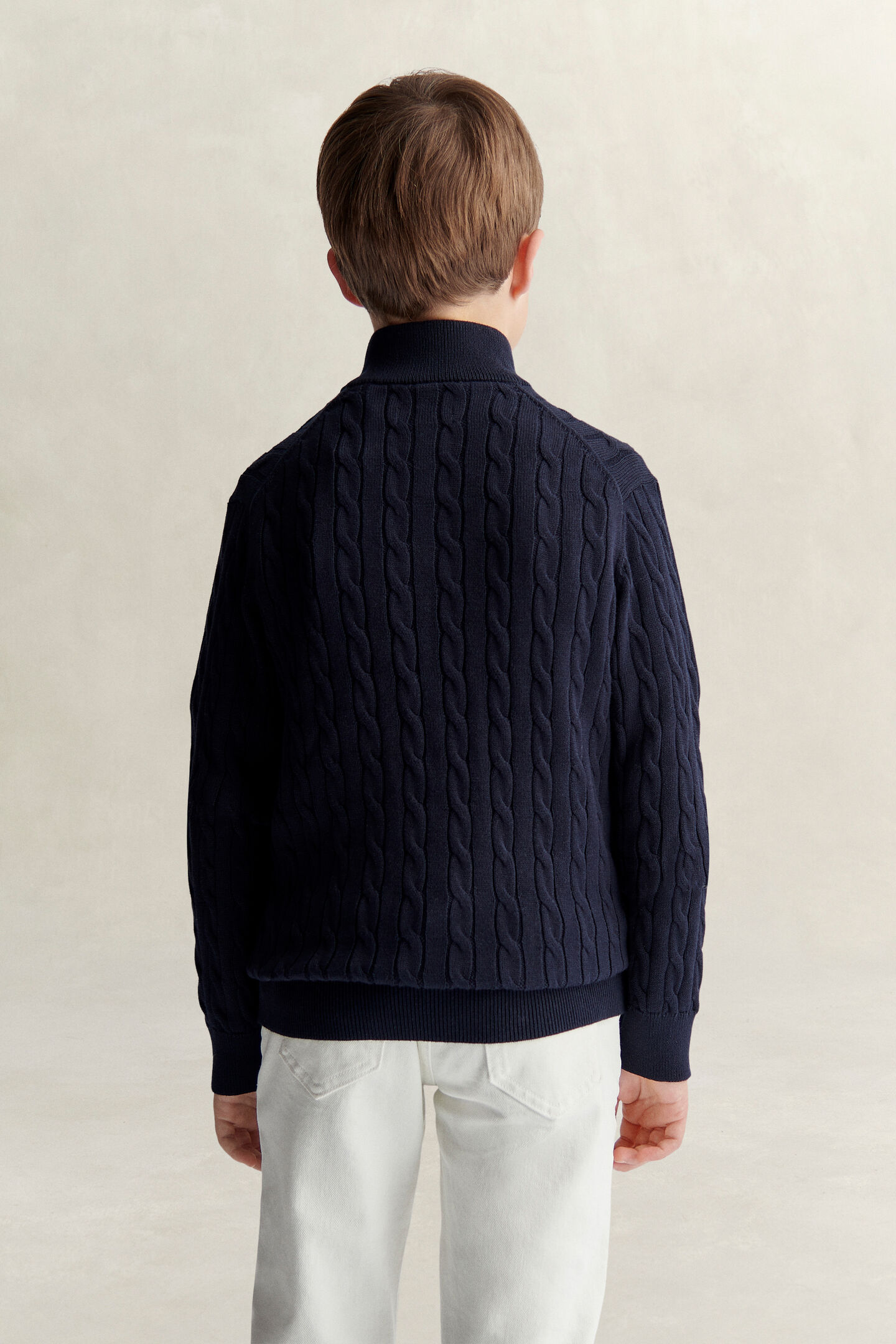 Teen Boys tr&ouml;ja med half-zip och sk&ouml;ldemblem