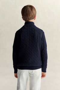 Teen Boys tr&ouml;ja med half-zip och sk&ouml;ldemblem