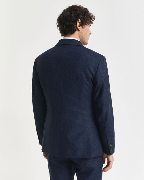 Slim fit kostymkavaj i flanell med fiskbensm&ouml;nster