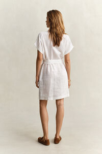 Skjortkl&auml;nning i linne med holk&auml;rm