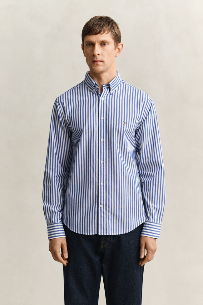 Randig klassisk poplinskjorta