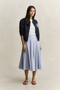 Randig midikjol i bomull