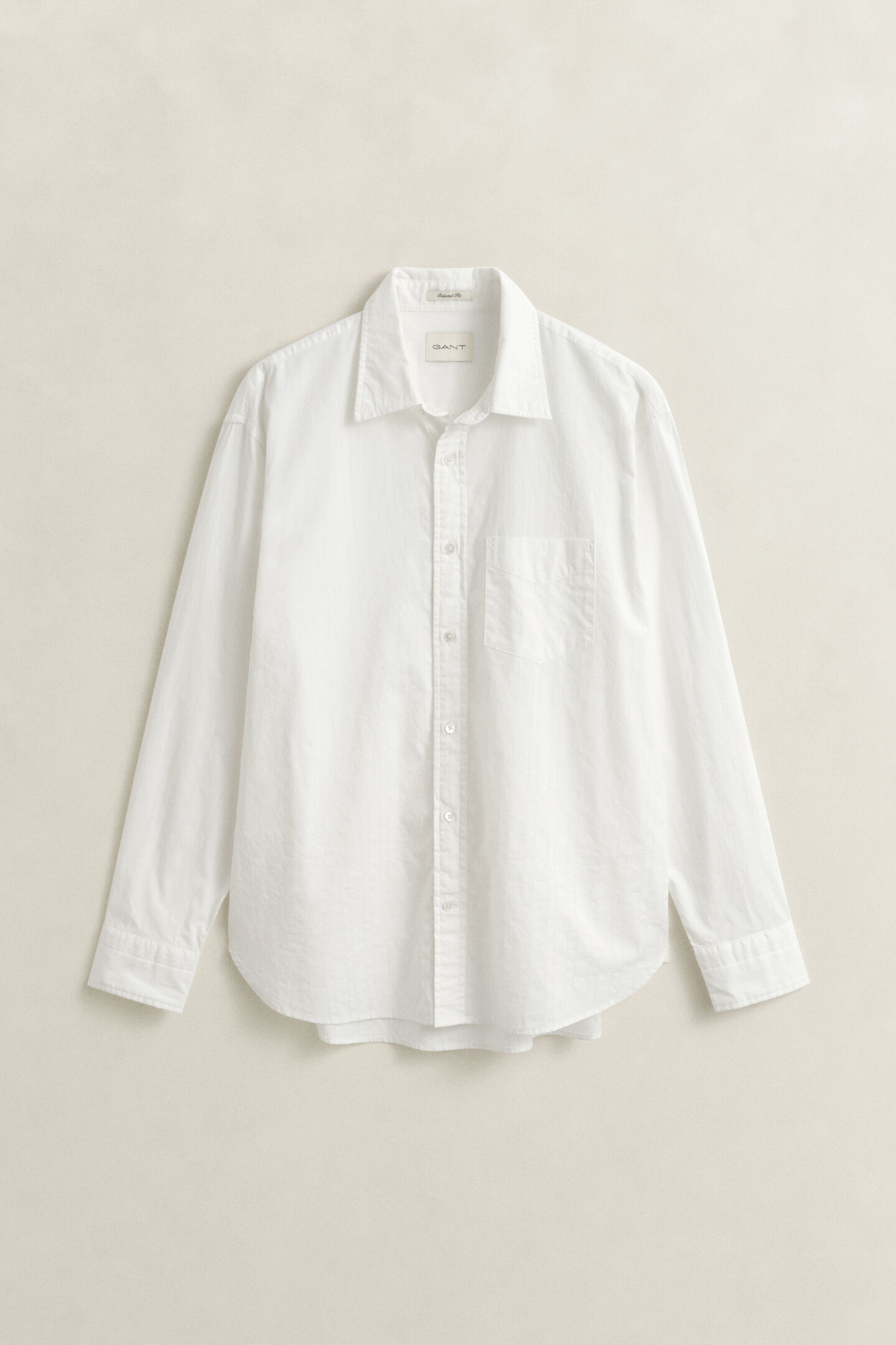 Relaxed fit dobbyv&auml;vd randig skjorta