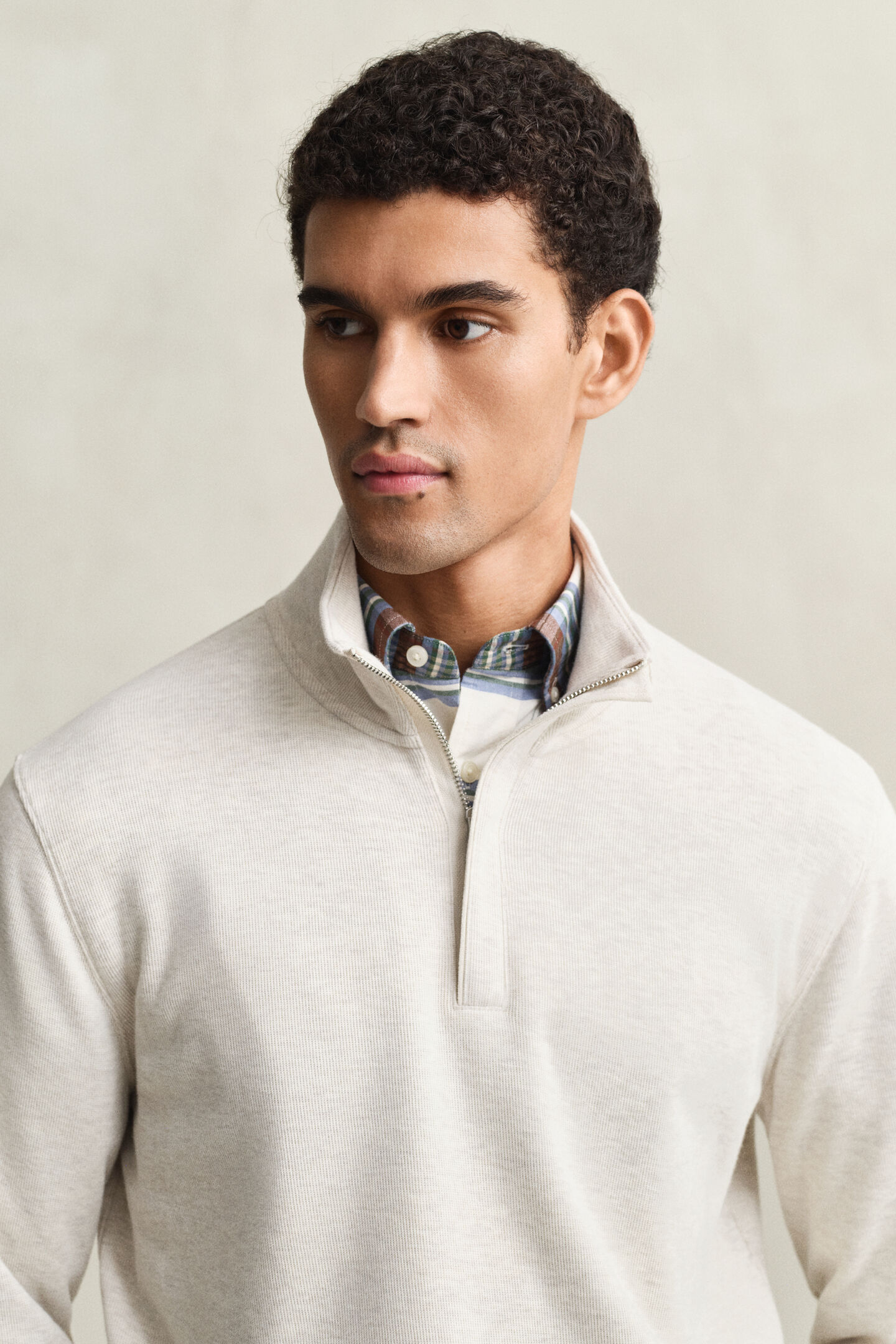 Sacker Rib sweatshirt med half-zip