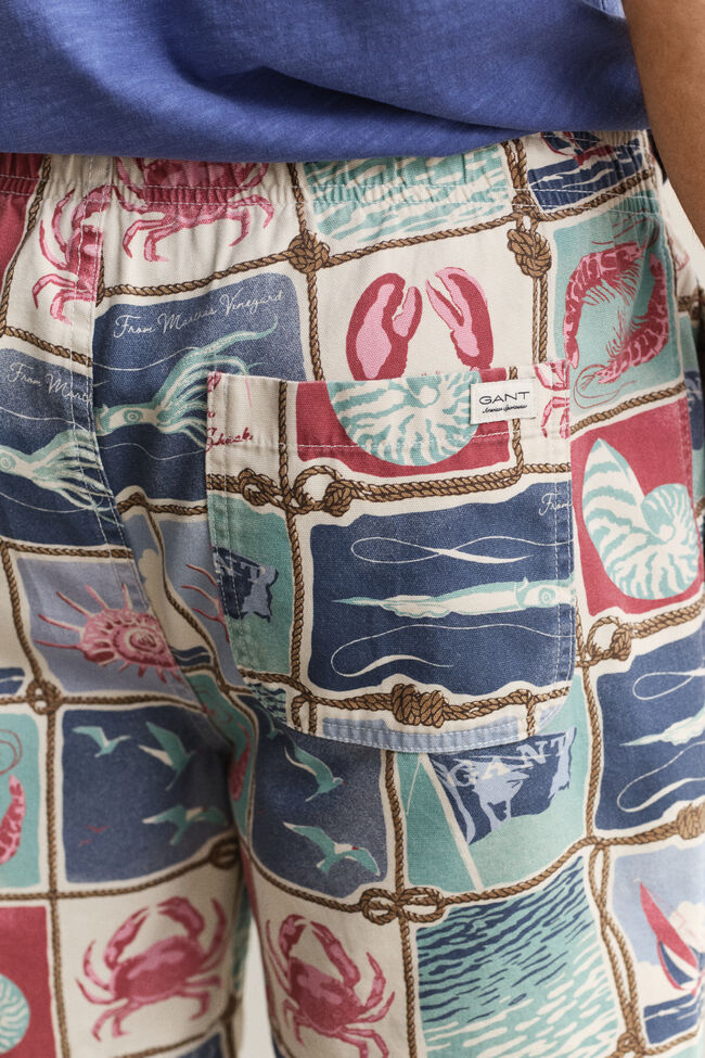 Shorts med marin k&auml;nsla