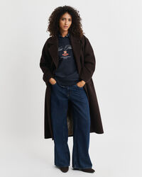 Sweatshirt med rund hals och emblem