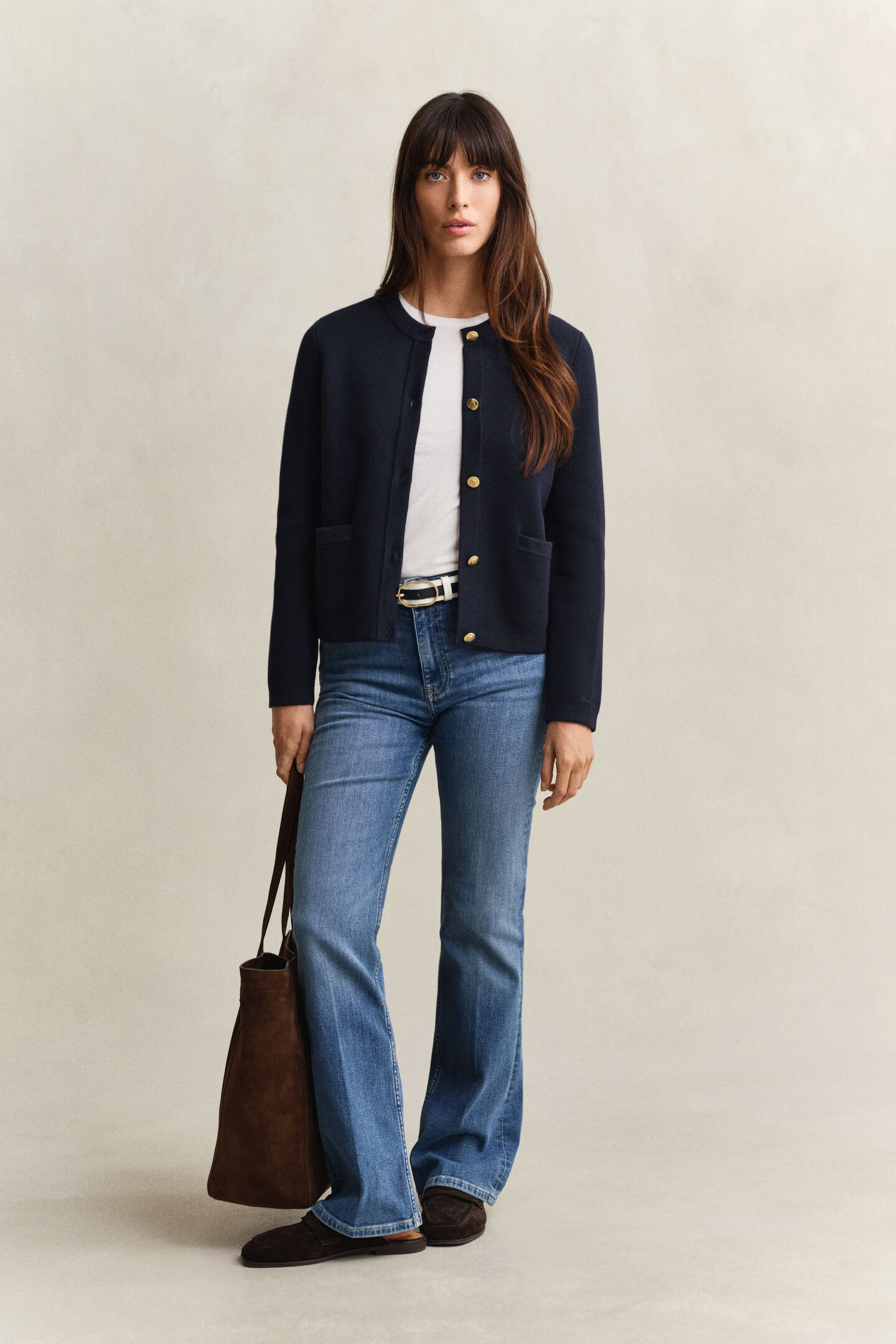 Stickad bomullsjacka