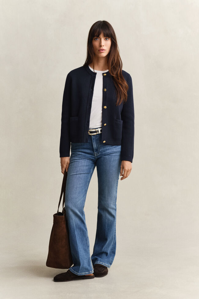 Stickad bomullsjacka