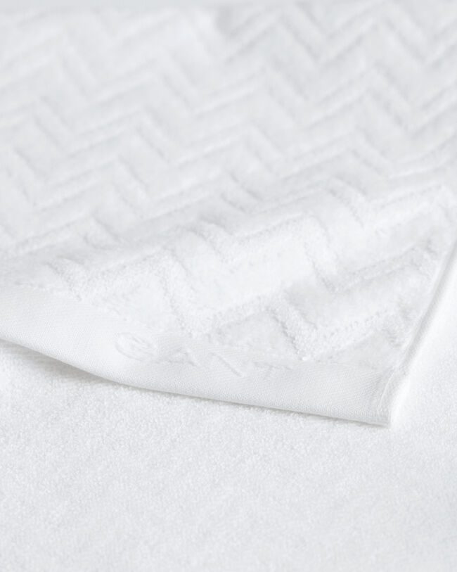 Jacquardv&auml;vd fiskbensm&ouml;nstrad handduk 50 x 70