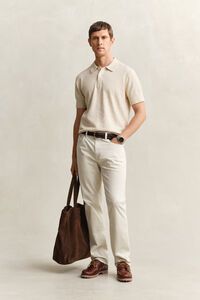 Kort&auml;rmad pik&eacute;tr&ouml;ja i grovspunnen bomullsblandning