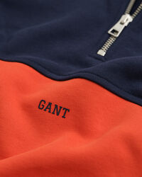 Teens sweatshirt med f&auml;rgblock och halv dragkedja