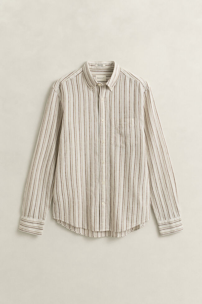 Randig skjorta i linneblandning